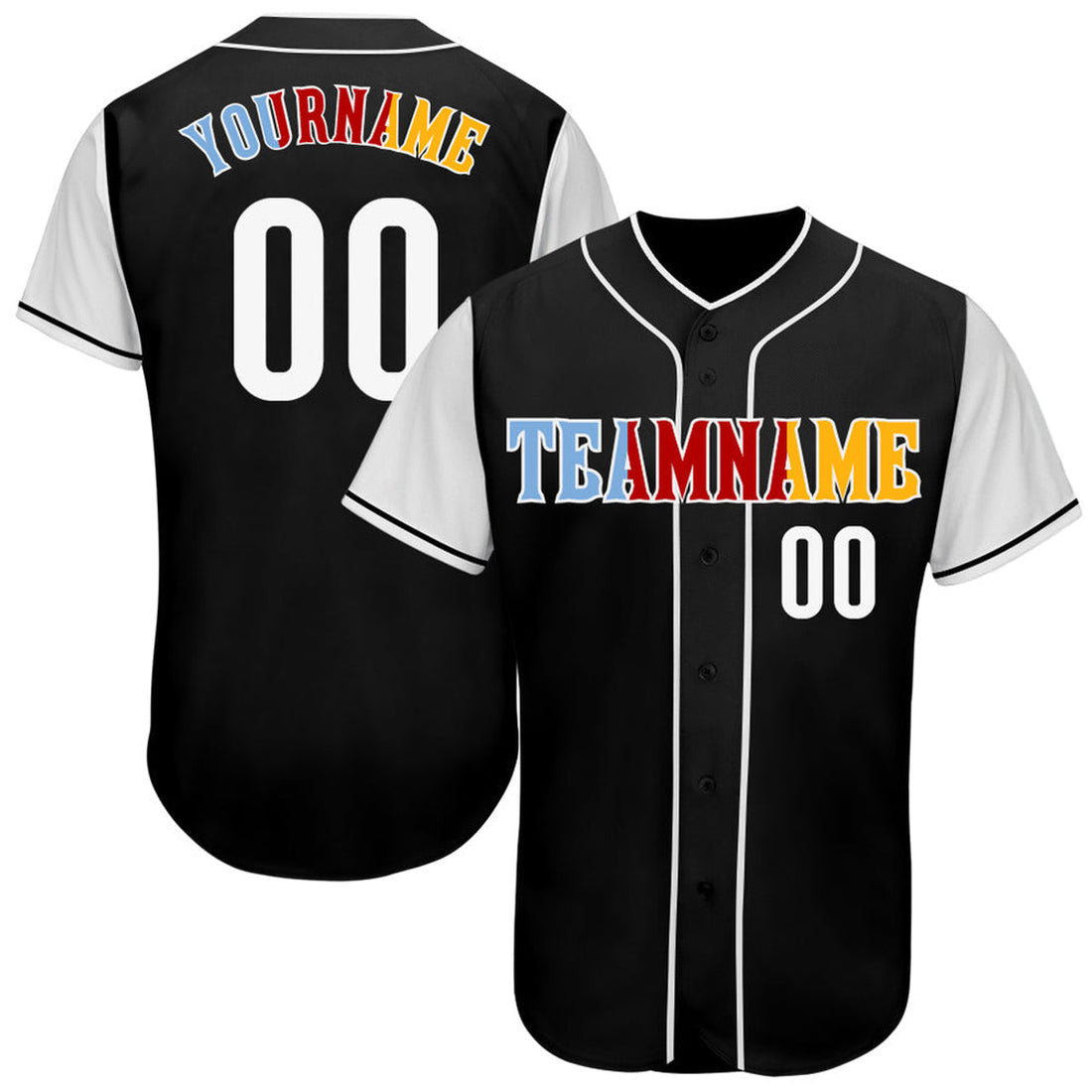 Custom Black White Gold Two Tone Baseball Jersey S-5XL