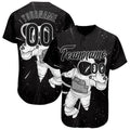 Custom Black White 3D Astronaut Baseball Jersey S-5XL