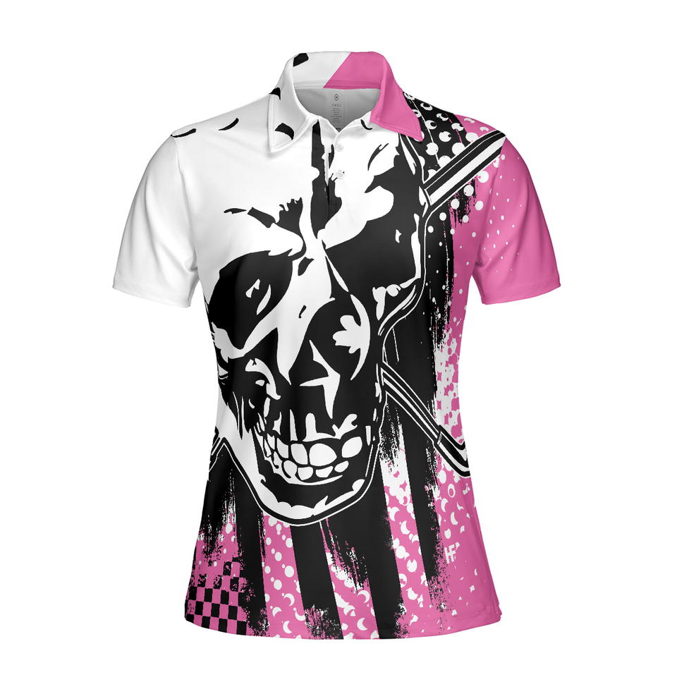 Blade Pink Skull Golf Shirt Short Sleeve Unique Gift for Women's Polo Shirts S-5XL