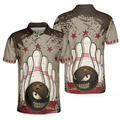 Vintage Bowling Ball Background Short Sleeve Crazy Shirt Men's Polo Shirt S-5XL