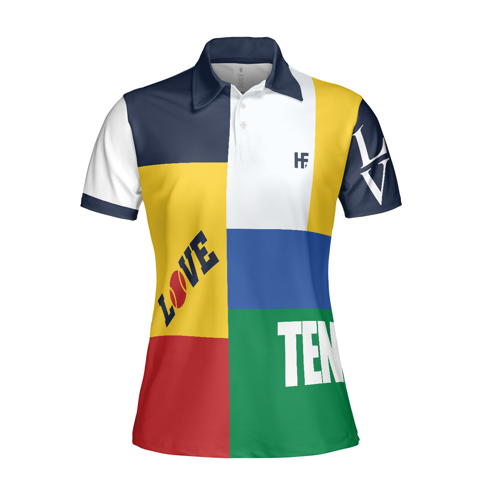 Color-Blocked Tennis Shirt Short Sleeve Women Polo Shirt S-5XL