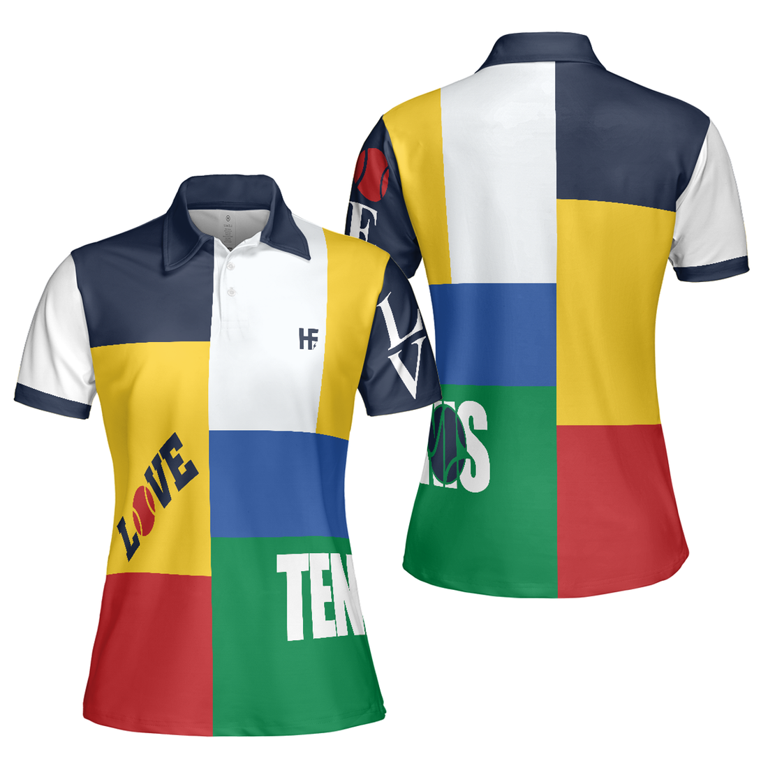 Color-Blocked Tennis Shirt Short Sleeve Women Polo Shirt S-5XL