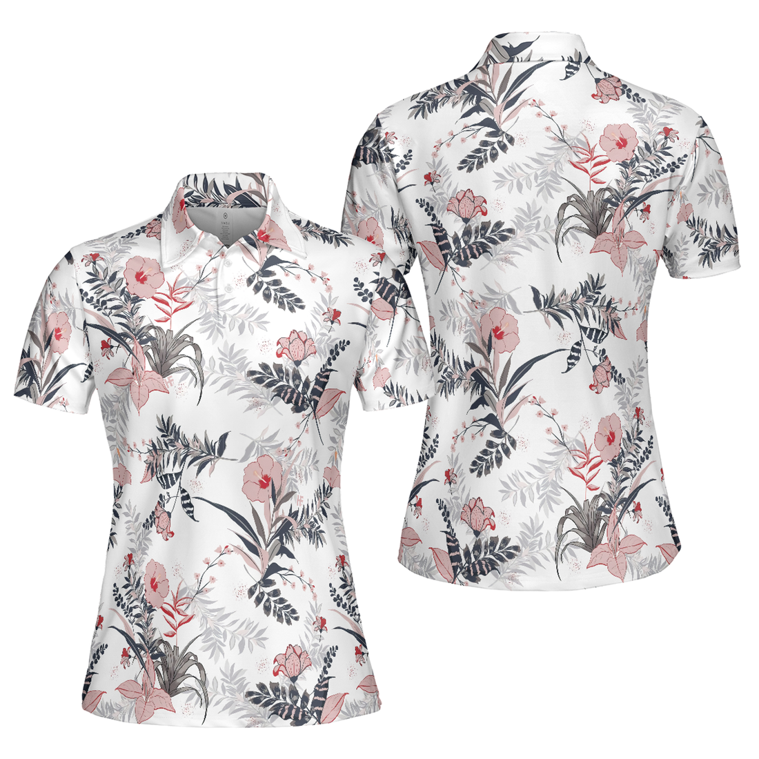 Colorful Floral Pattern Shirt Golf Short Sleeve Women's Polo Shirts S-5XL