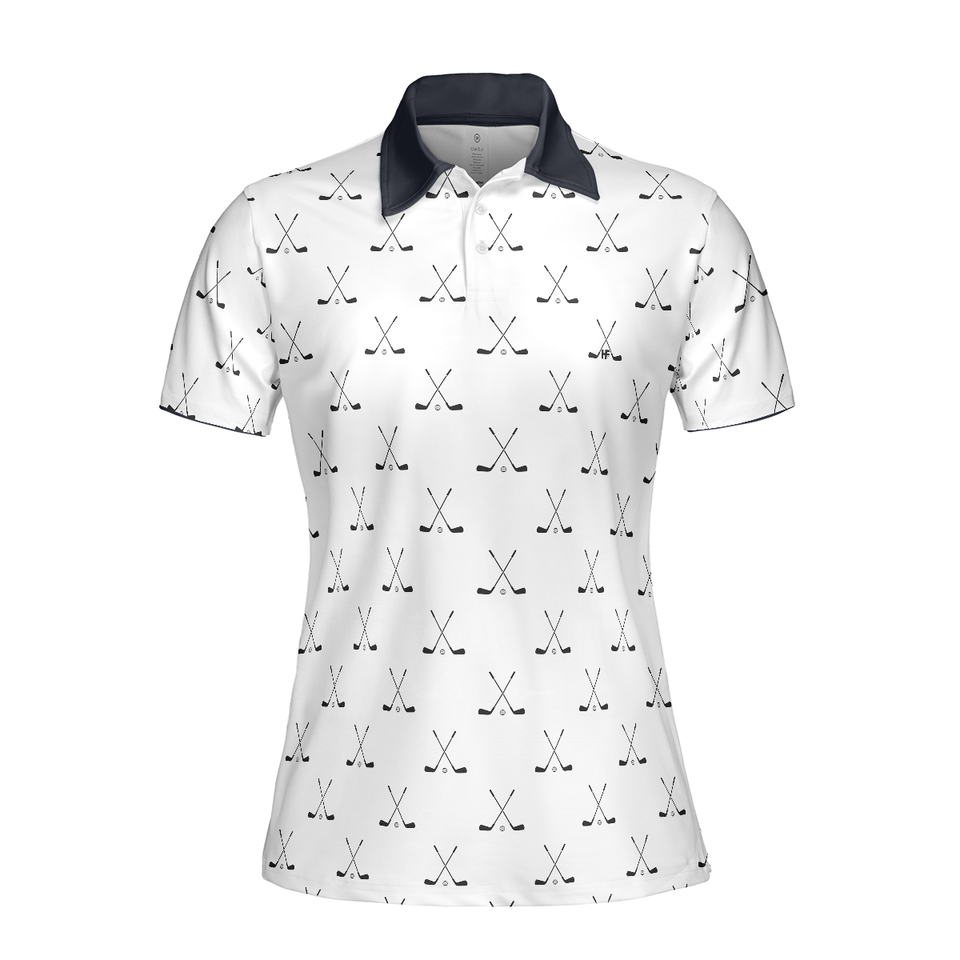 Crossed Golf Clubs Black And White Golf Short Sleeve Women's Polo Shirts S-5XL