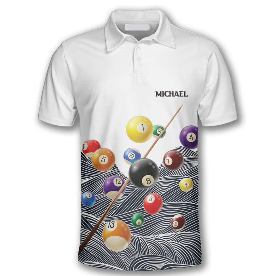 Custom Retro Billiard Pattern Shirt for Men Team Men's Polo Shirt S-5XL
