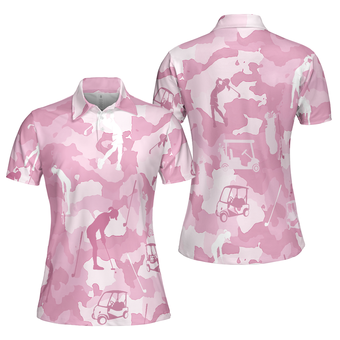 Golf Girl Camouflage Short Sleeve Women Polo Shirt S-5XL