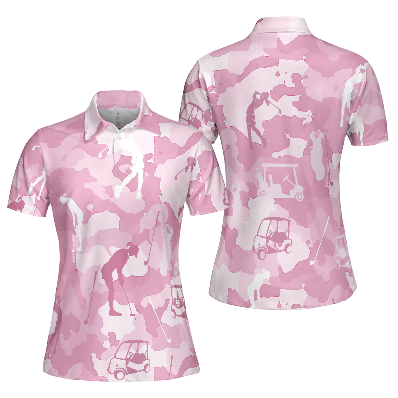 Golf Girl Camouflage Short Sleeve Women Polo Shirt S-5XL