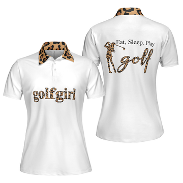 Golf Girl Eat Sleep Play Golf Short Sleeve Women's Polo Shirts S-5XL