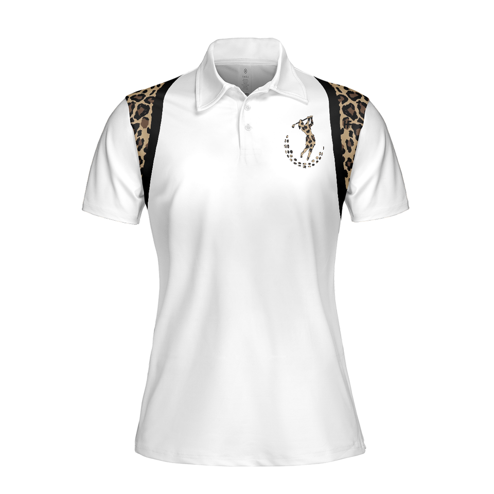 Golf Girl Leopard Pattern Shirt Short Sleeve Women Polo Shirt S-5XL