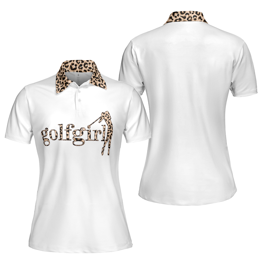 Golf Girl Leopard Pattern Short Sleeve Women Polo Shirt S-5XL