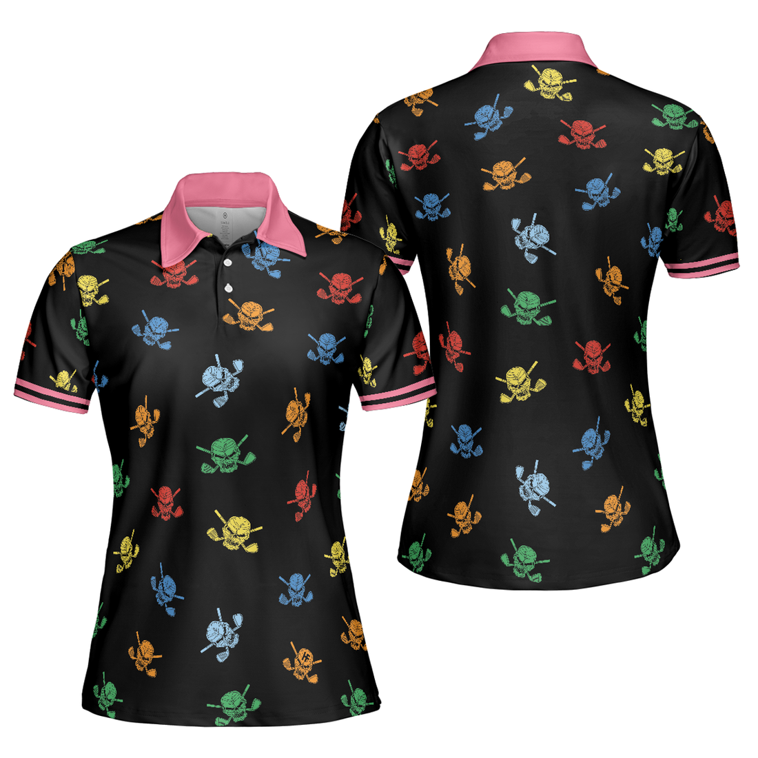 Golf Skull Women Shirt V1 Short Sleeve Women Polo Shirt S-5XL