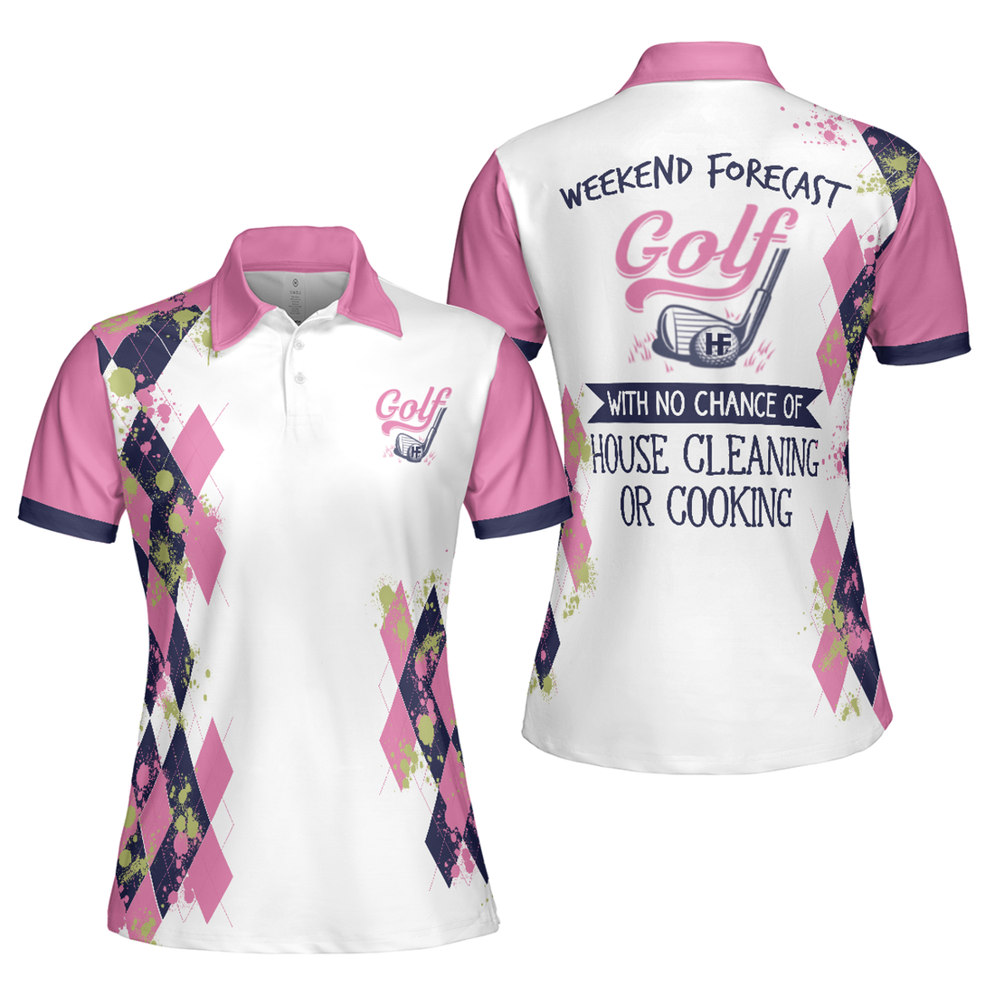 Golfing Weekend Forecast Golf Short Sleeve Women's Polo Shirts S-5XL