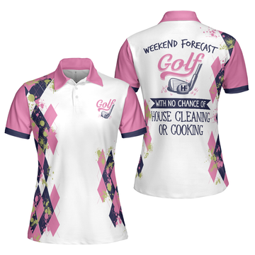 Golfing Weekend Forecast Golf Short Sleeve Women's Polo Shirts S-5XL