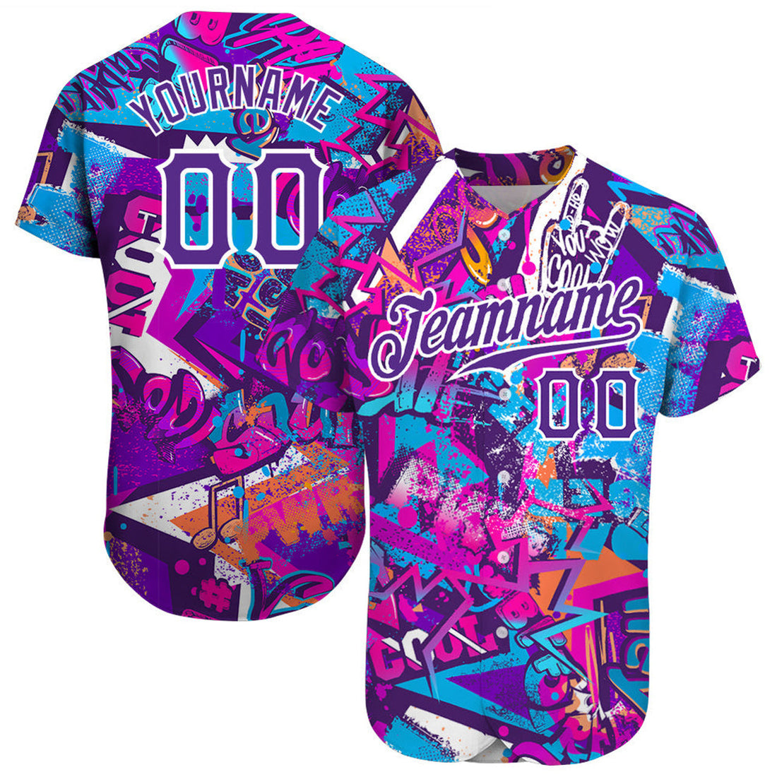 Custom Graffiti Baseball Jersey k1 S-5XL