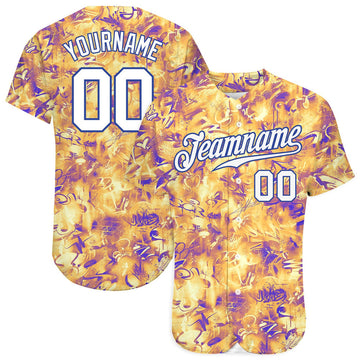 Custom Scratch Graffiti Pattern Royal 3D Baseball Jersey S-5XL