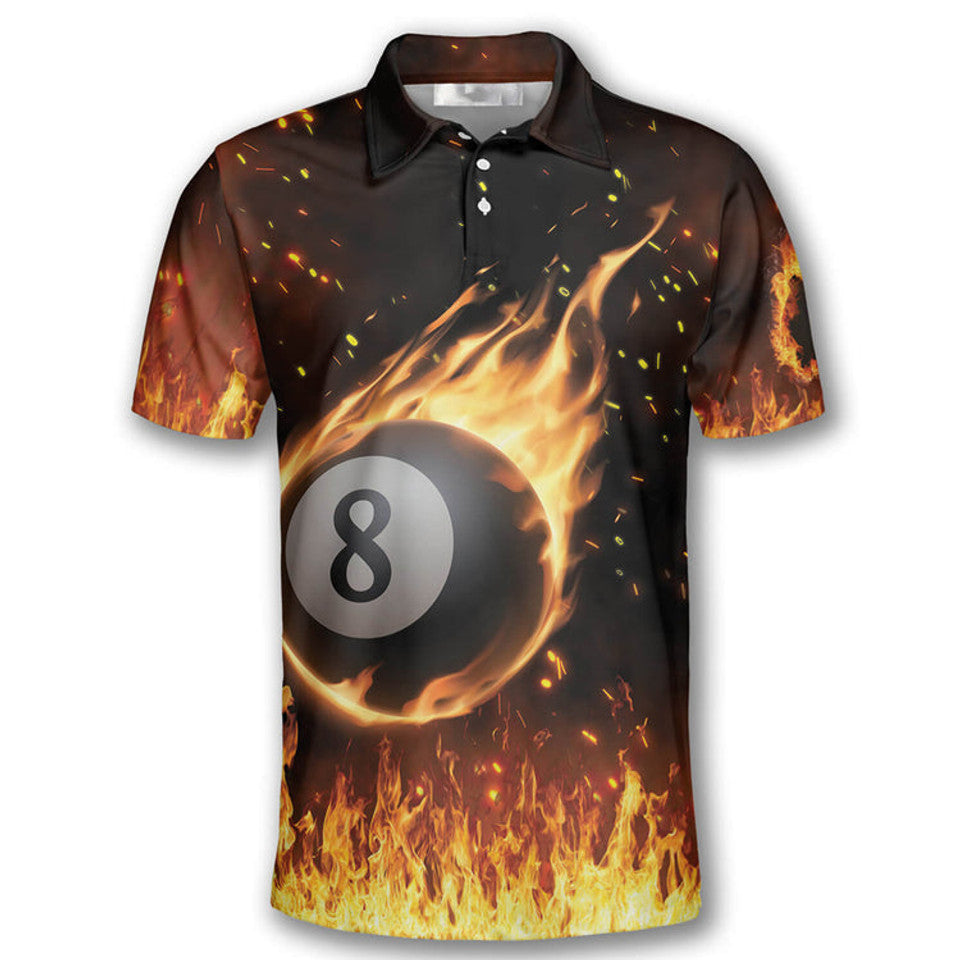 Billiards Pool Play So I Don't Choke People Fire Shirt Men's Polo Shirt S-5XL