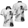 Black and White Short Sleeve Golf Shirt for Women's Polo Shirts S-5XL