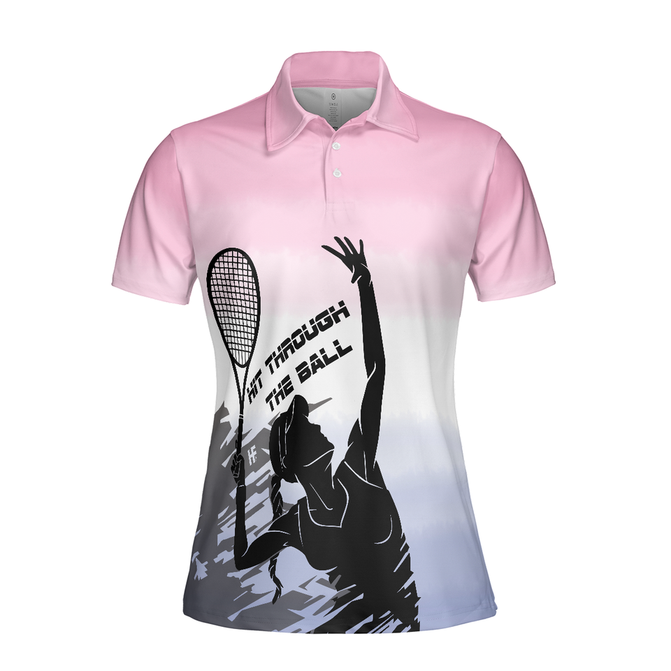 Hit Through The Tennis Ball Dip-dyed Short Sleeve Women Polo Shirt S-5XL