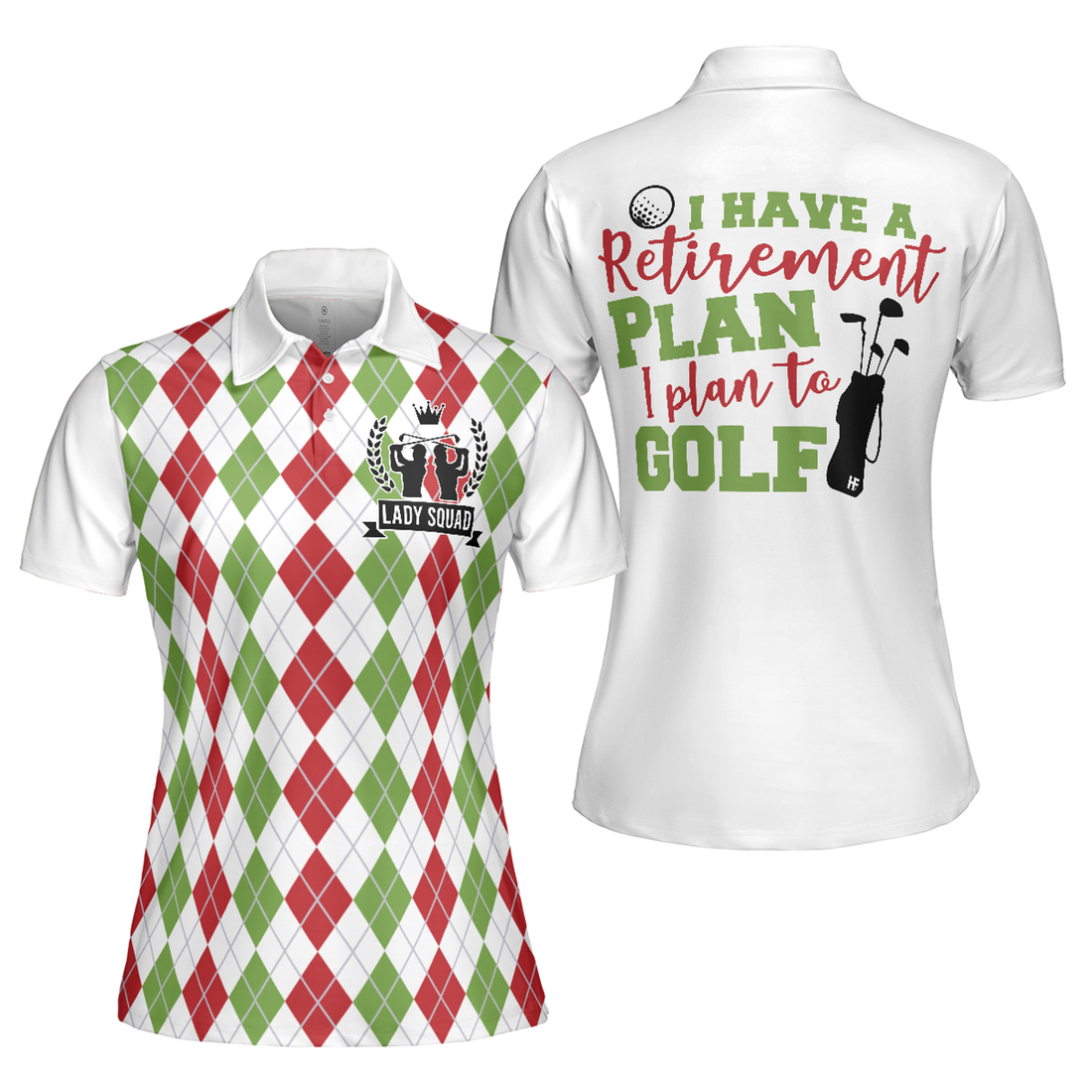I Plan To Golf Short Sleeve Women's Polo Shirts S-5XL