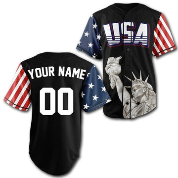 Custom Black USA Baseball Jersey Personalized Baseball Jersey S-5XL
