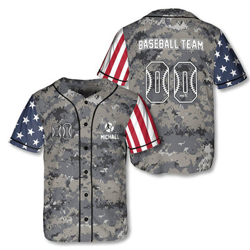 Custom Personalized Baseball American Patriot 3D Print Baseball Jersey S-5XL