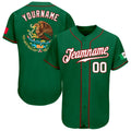 Custom Kelly Mexican Flag Fashion Baseball Jersey S-5XL