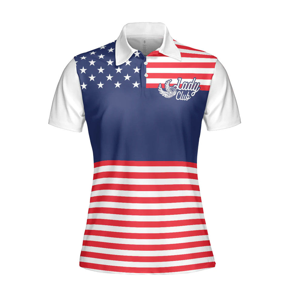 America Flag Golf Clubs Lady Squad Gift for Golfers Women's Polo Shirts S-5XL