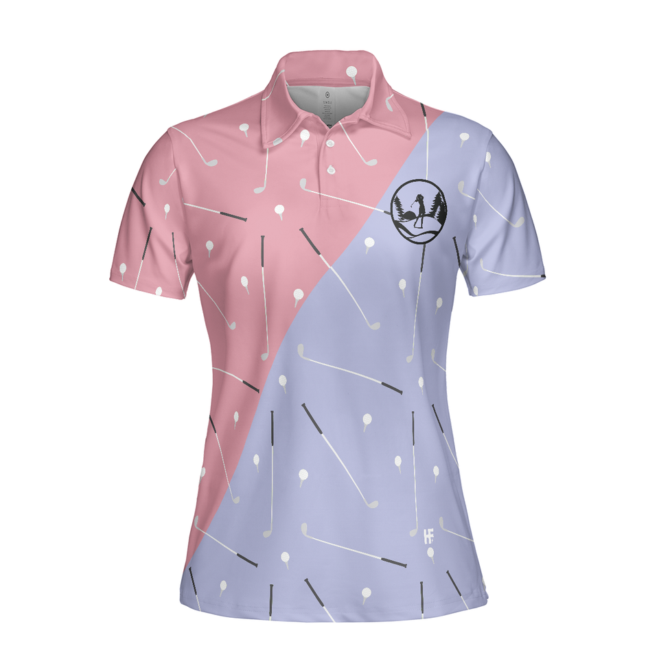 Elegant Golf Girl Seamless Pattern Sleeve for Ladies Women's Polo Shirts S-5XL