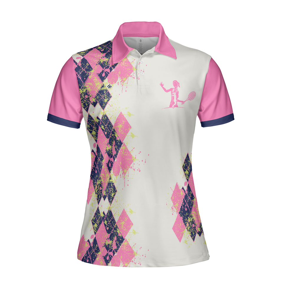 Tennis I Know I Play Like A Girl White Pink For Ladies Gift Women's Polo Shirts S-5XL