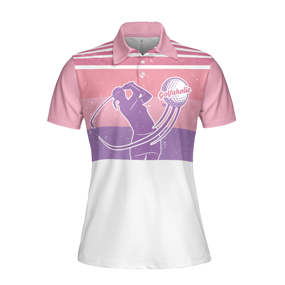 Golf Like A Girl Try To Keep Up Pink Sleeve for Ladies Women's Polo Shirts S-5XL