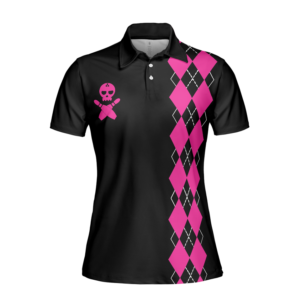Yes I'm A Girl I Speak Fluent Bowling Skull Sleeve Women's Polo Shirts S-5XL