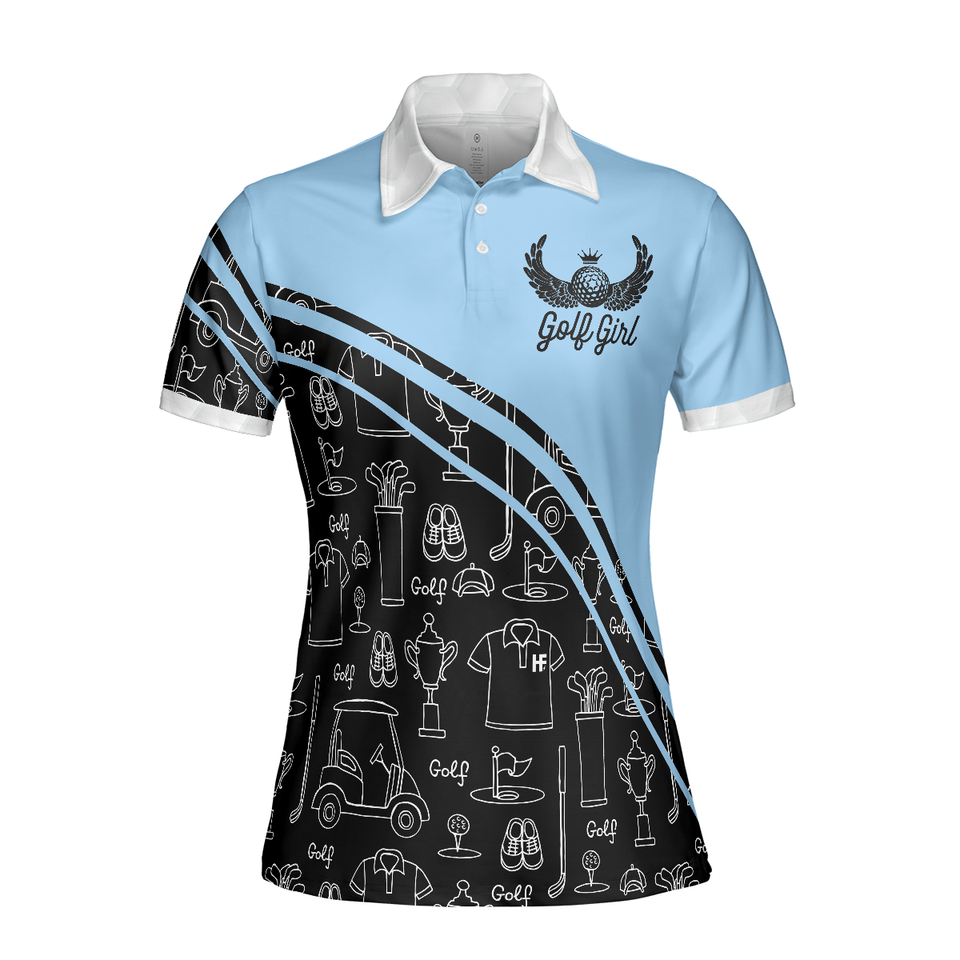 Golf Girl In Seamless Pattern Cool Golf Shirt For Ladies Women's Polo Shirts S-5XL