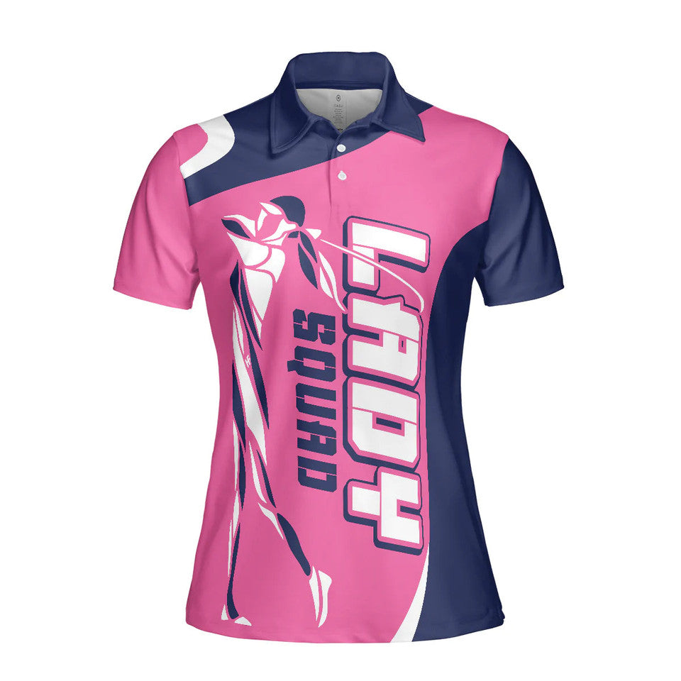 Lady Squad Golf Girl V2 Pink Shirt Short Sleeve Women Polo Shirt S-5XL