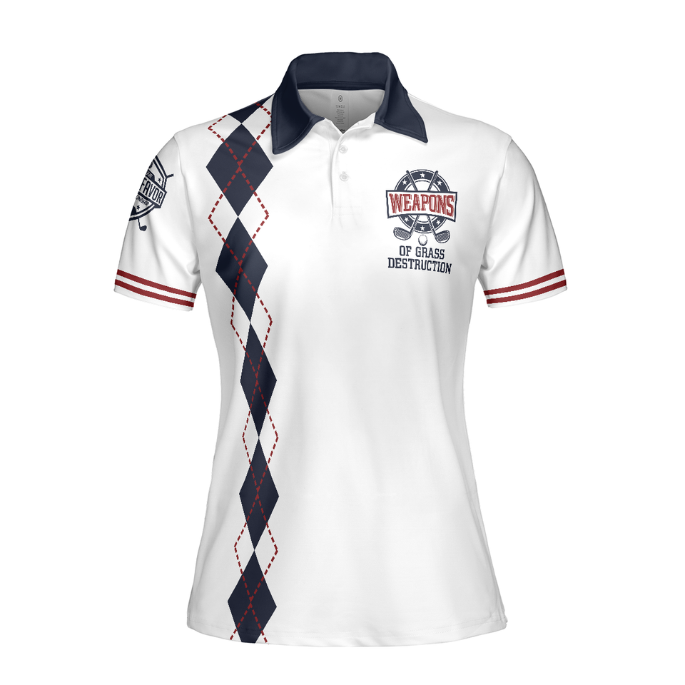 Golf Weapons Of Grass Destruction Shirt Gift Women Polo Shirt S-5XL