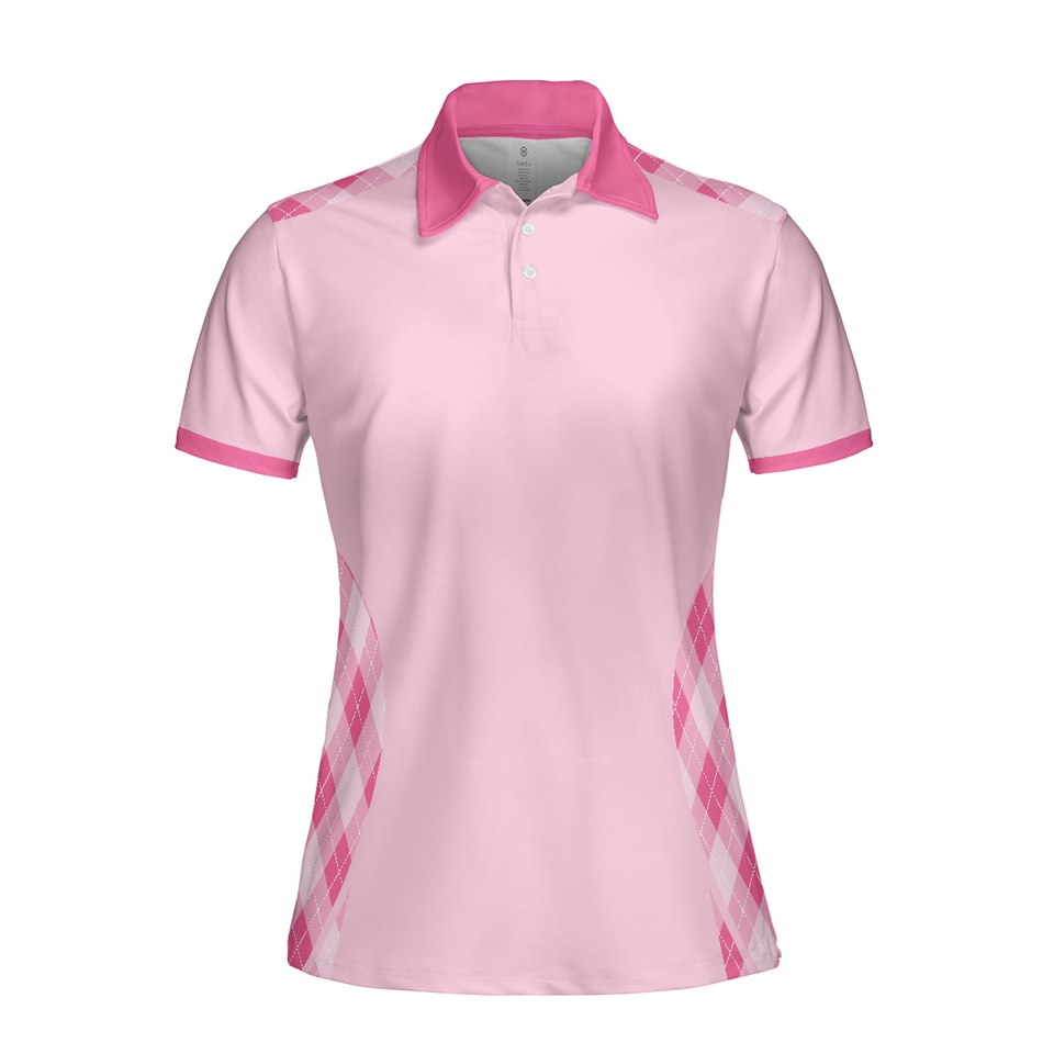 Best Pink Golf Polo Shirt for with Argyle Pattern Women's Polo Shirts S-5XL