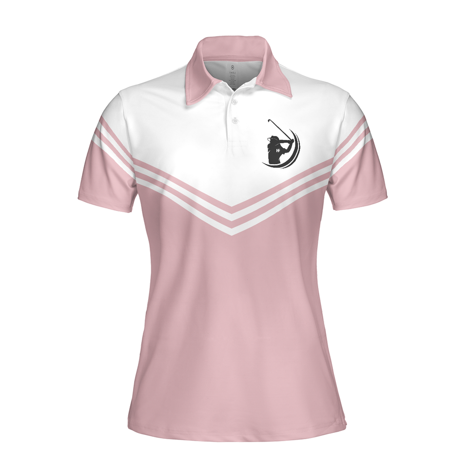 Tee Time Golf White and Pink Short Sleeve Perfect Gift Women's Polo Shirts S-5XL