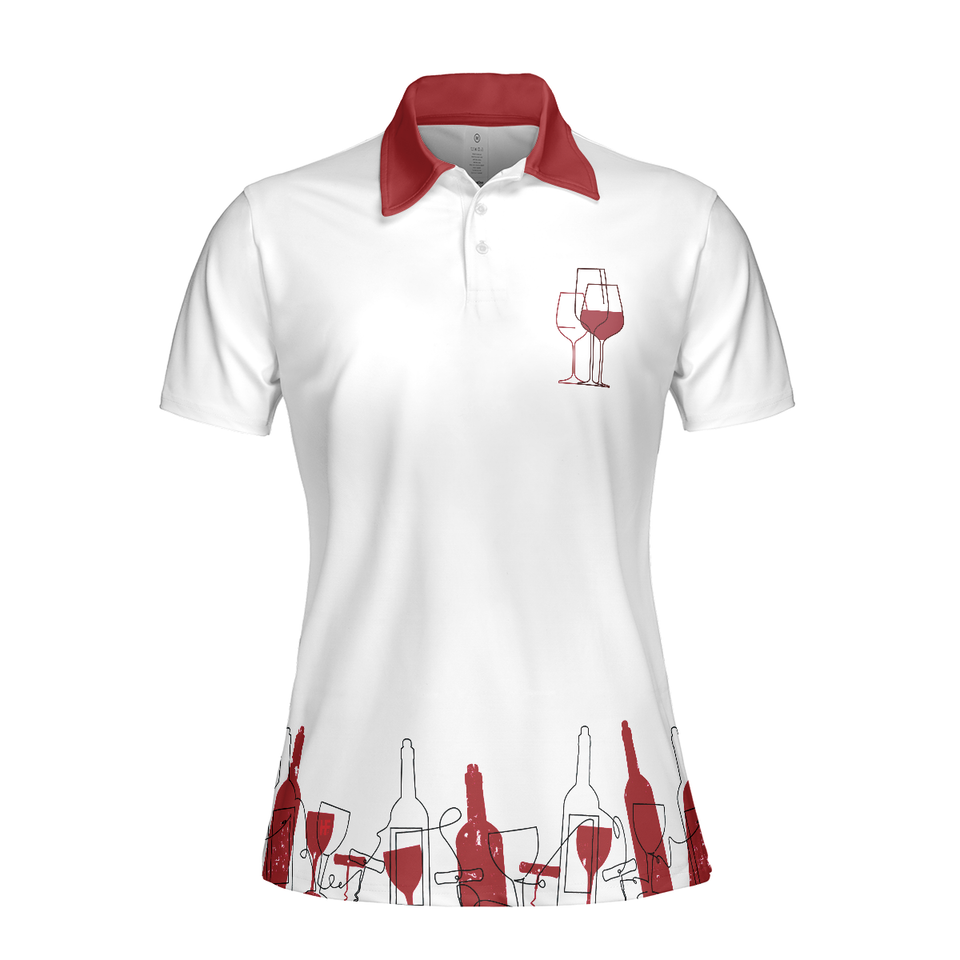Golf Girl White Red for Wine Lovers Best Gift for Golfers Women's Polo Shirts S-5XL