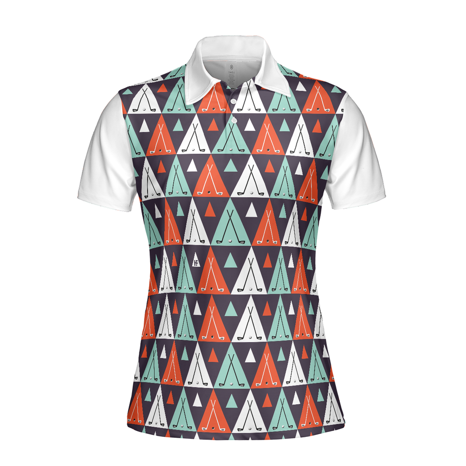 Ethnic Style Argyle Pattern Golf for Ladies Short Sleeve Women's Polo Shirts S-5XL