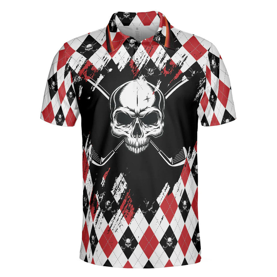 Argyle Skull Golf Shirt Just Gonna Stand There Men's Polo Shirt S-5XL