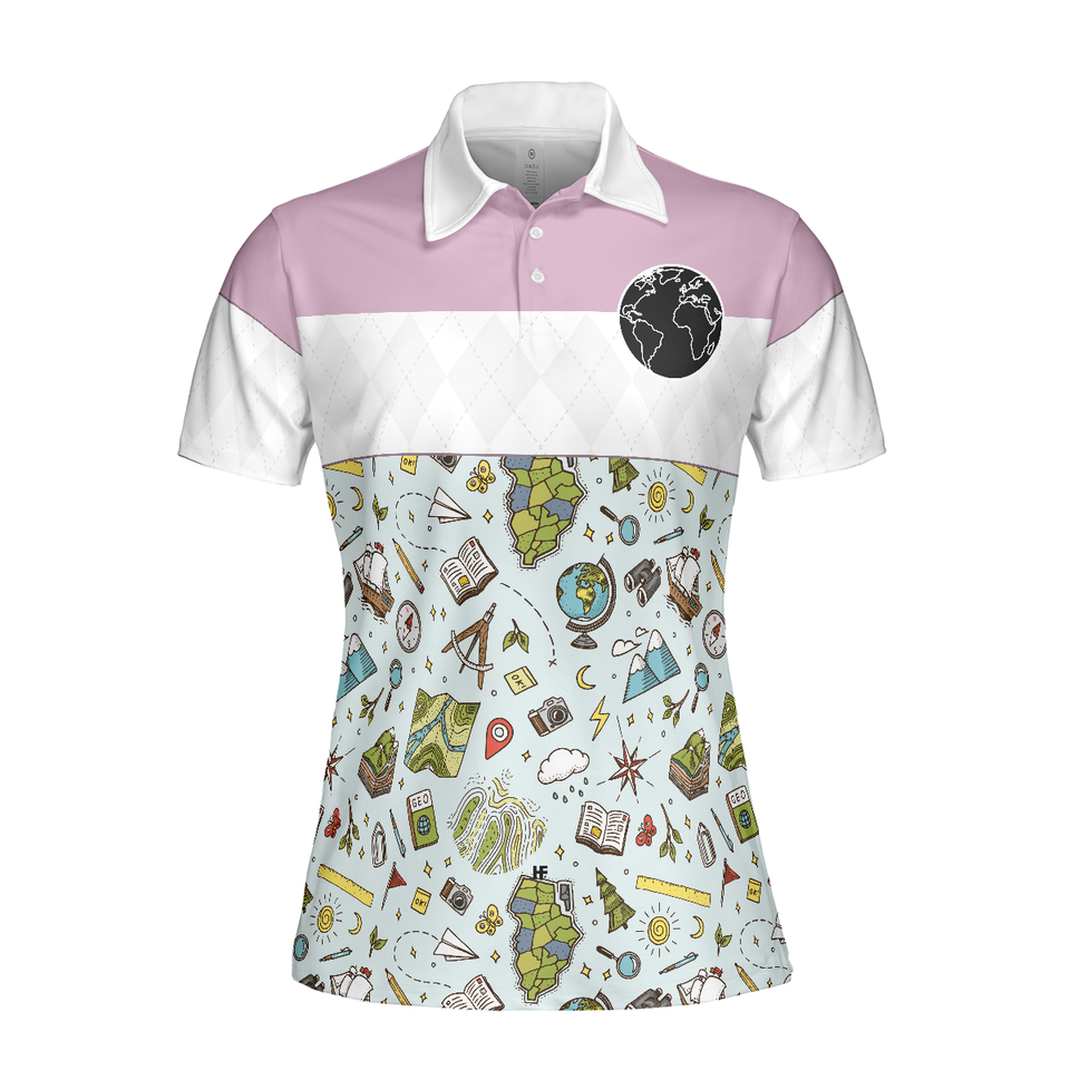 Cool Gift For Geography Teacher Like A Normal But Cooler Women's Polo Shirts S-5XL