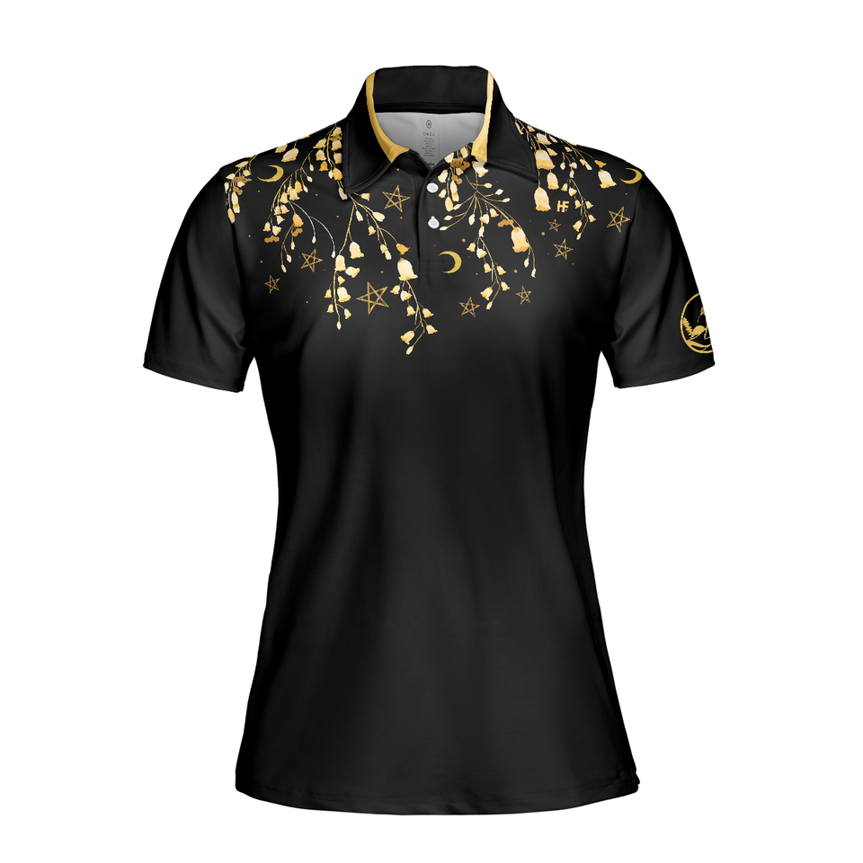 Elegant Gold Pattern Queen Of The Green Golf Short Sleeve Women's Polo Shirts S-5XL
