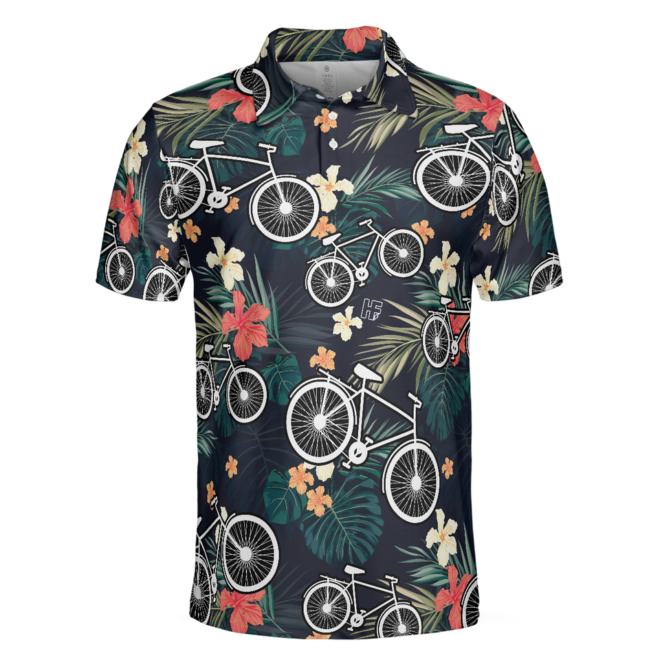 Tropical Cycling Shirt Funny Perfect Gift for Bike Lovers Men's Polo Shirt S-5XL