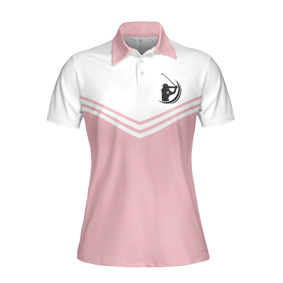 White and Pink Golf Ladies Forever Golfing Housework Women's Polo Shirts S-5XL