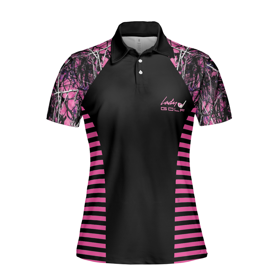 Pink Camouflage Golf Shirt for with Short Sleeves Women's Polo Shirts S-5XL