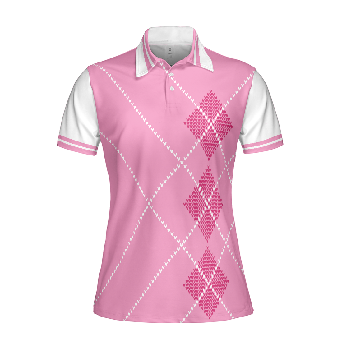 Pink Argyle Golf Eat Sleep Golf Repeat Short Sleeve Women's Polo Shirts S-5XL