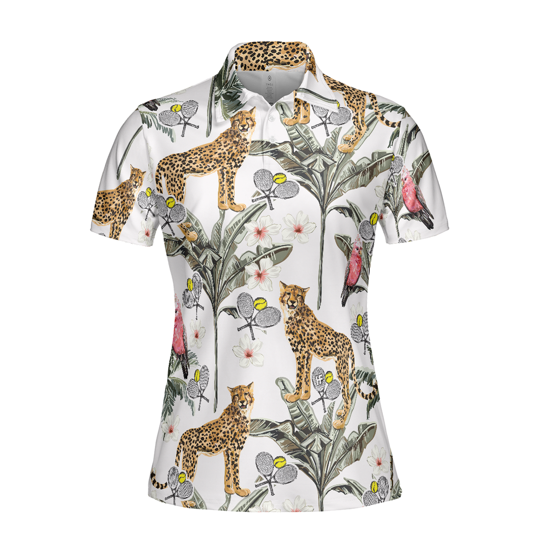 Tropical Coconut Leopard Short Sleeve Tennis Gift For Her Women's Polo Shirts S-5XL