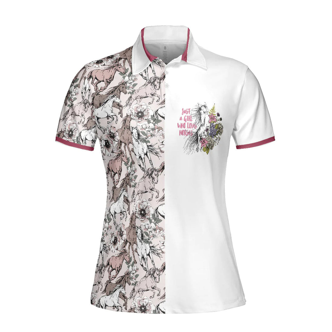 Horses Just A Girl Who Horses Gift Horse Riding Lovers Women's Polo Shirts S-5XL