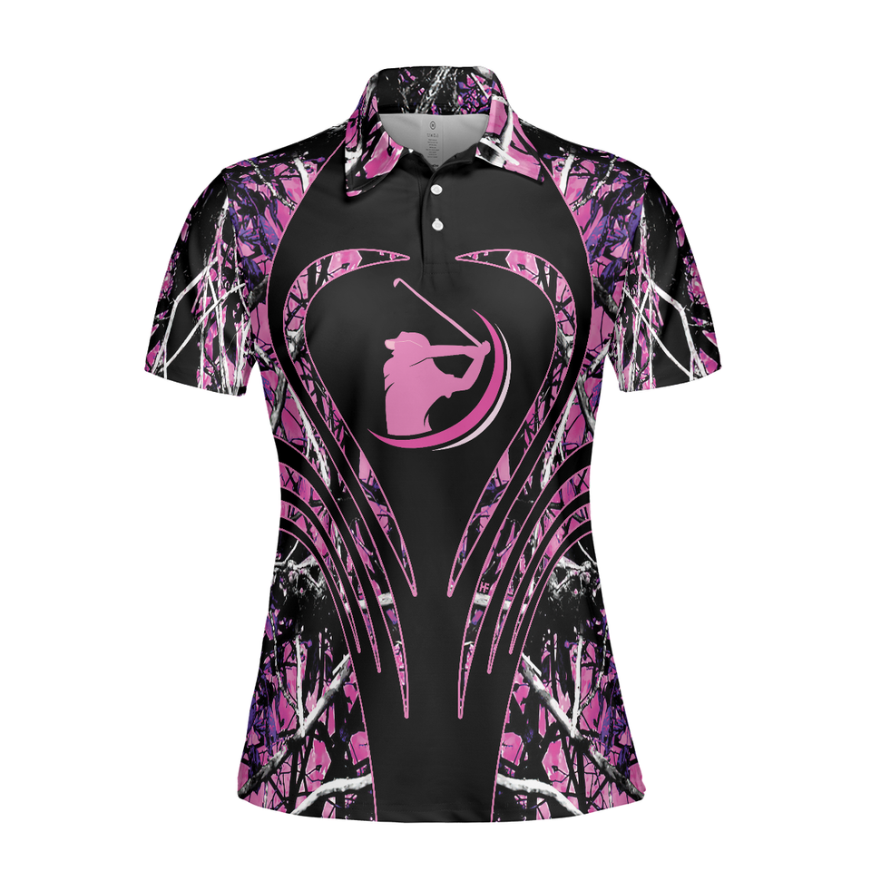 Thinning Layout Pattern Golf Sleeve Perfect Gift for Women's Polo Shirts S-5XL