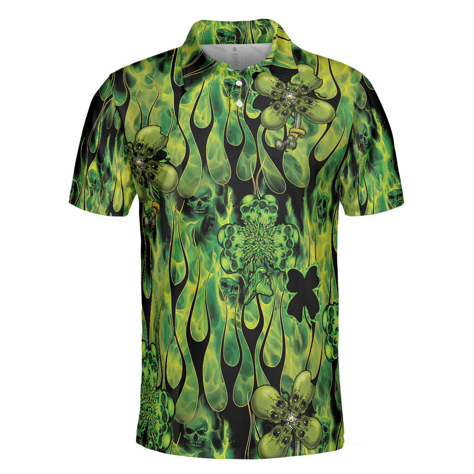 Irish Skull Saint Patricks Shirt Best Gift for Friends Men's Polo Shirt S-5XL