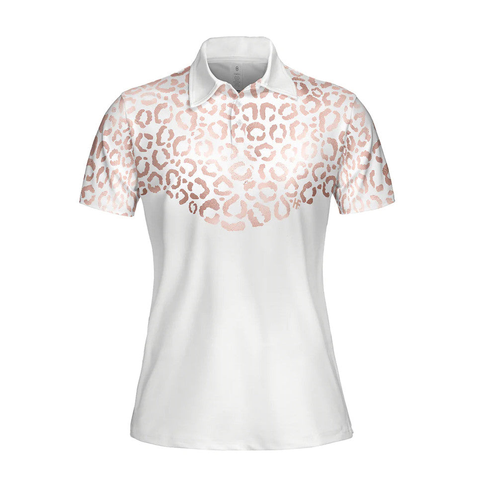 Rose Gold Leopard Pattern Gift For Female Golfers Women's Polo Shirts S-5XL